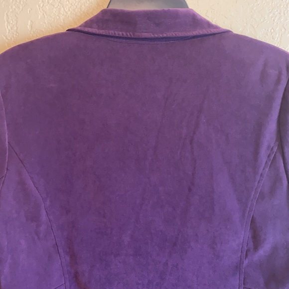 Notations Women’s Purple Velvet Button Blazer( Medium) - Picture 10 of 11